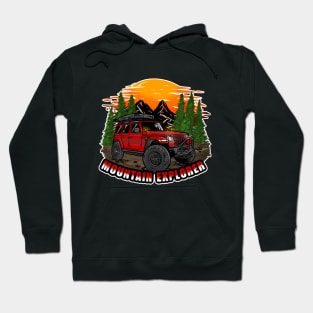 Mountain Explorer Red Jeep Wrangler Rubicon Hoodie